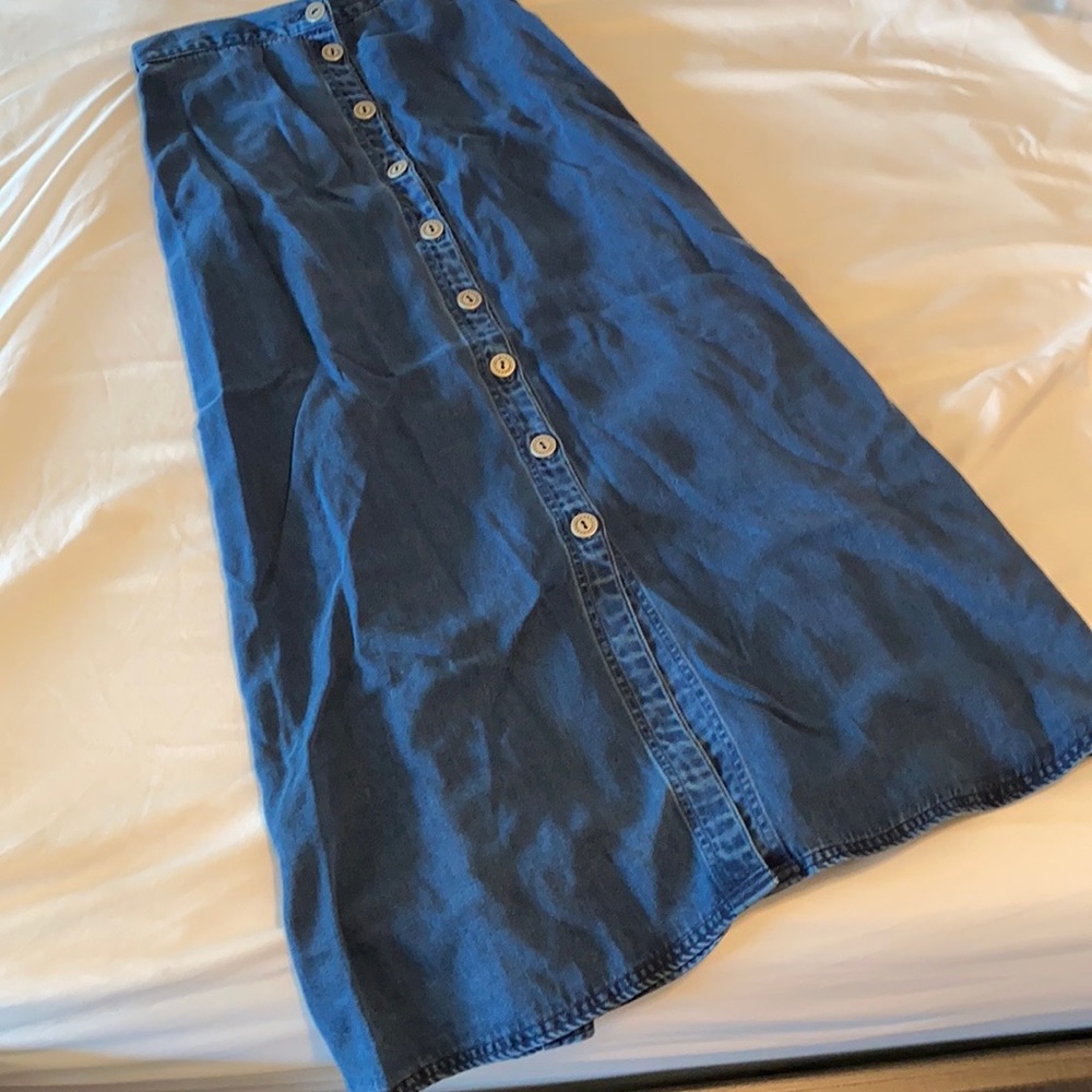 Nordstrom long blue denim skirt